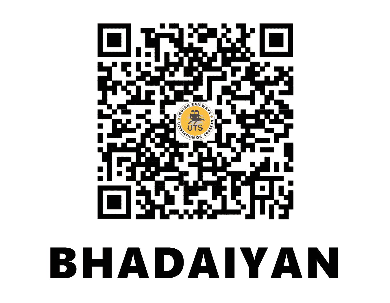 UTS QR Code for BHADAIYAN - BDIN (NR - UTTAR PRADESH)